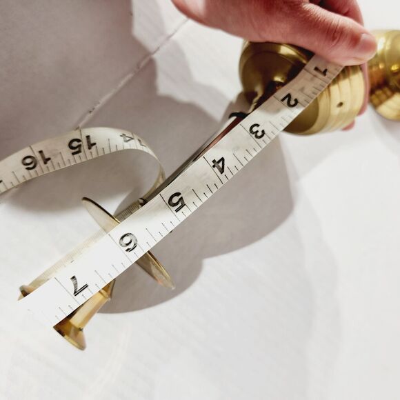 Enesco Graduated Candlestick Taper Candle Holders Metal Brass Stainless Vtg - Picture 9 of 11